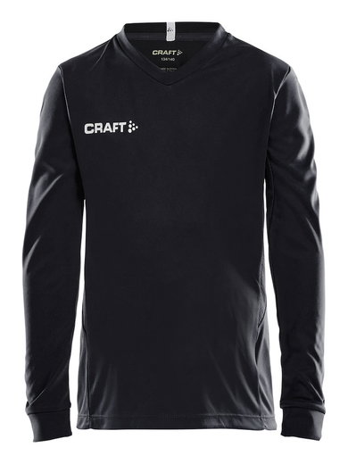 Craft Sport-Langarmshirt (Trikot) Squad Solid - hohe Elastizität, ergonomisches Design - schwarz Kinder
